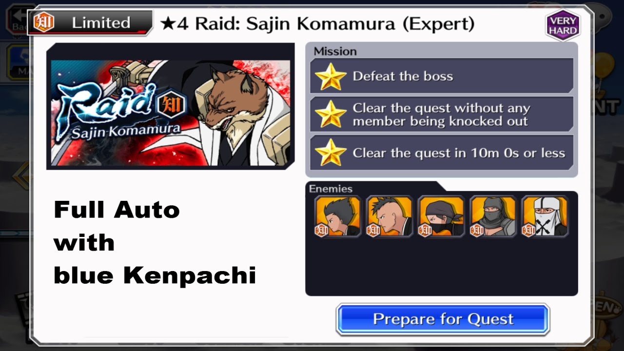 Bleach Brave Souls - 4* Sajin Raid (Solo) - full auto with broKEN