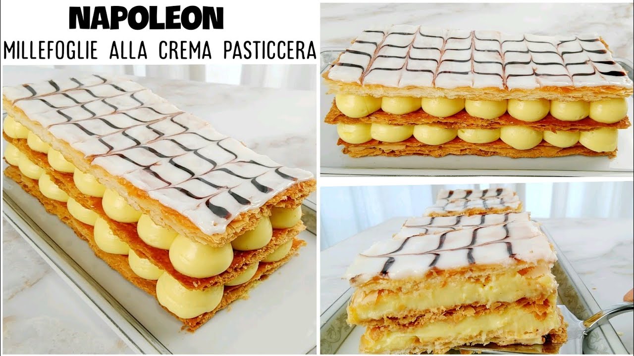 Napoleon, millefoglie alla crema pasticcera. Ricetta semplice.