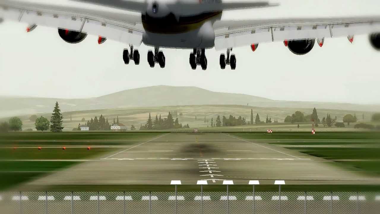 FSX [HD] - CRAZY CROSSWIND Landings at Zurich