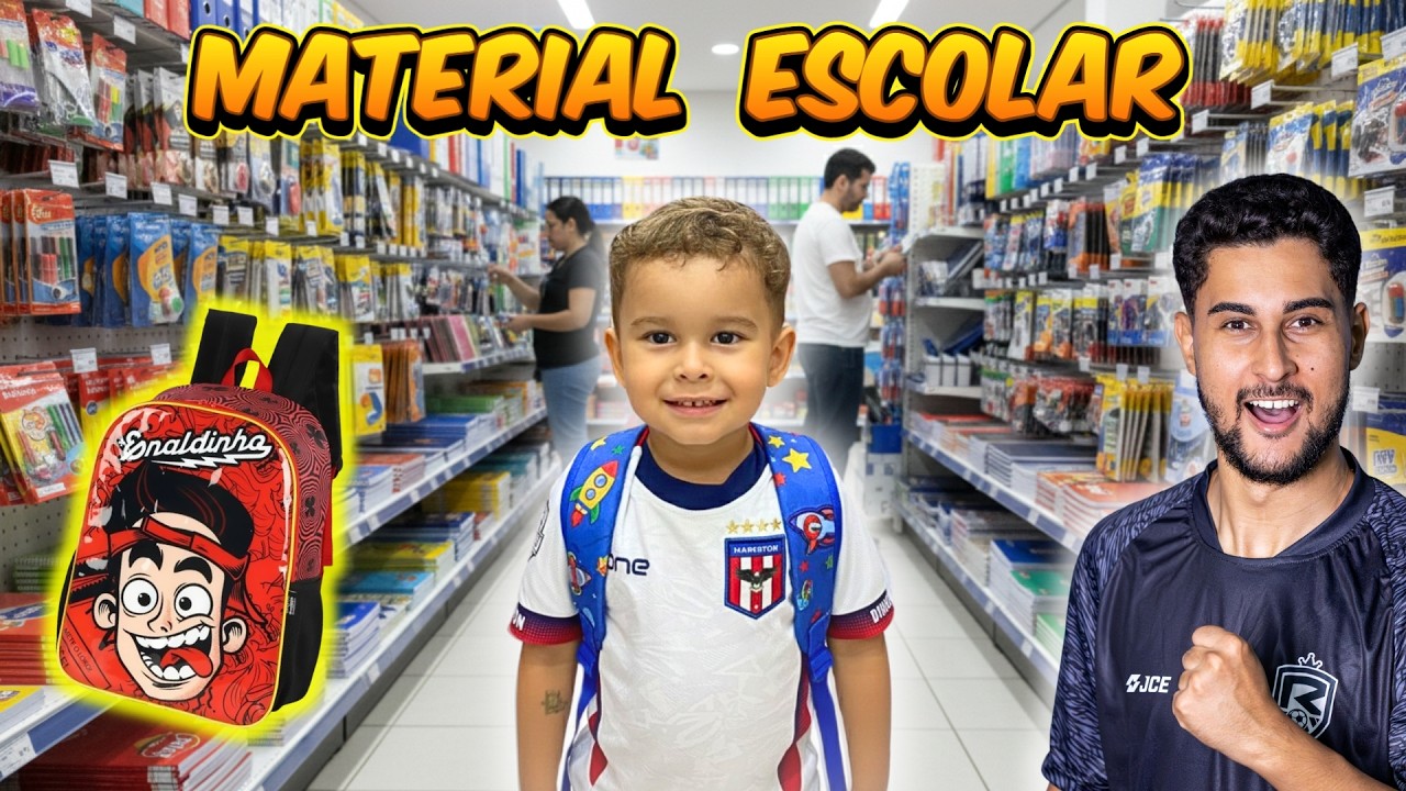 COMPRANDO MATERIAL ESCOLAR DE FUTEBOL PRO MEU FILHO!