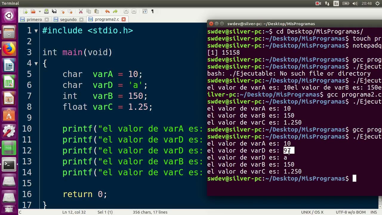 Aprender a programar en C Linux [ 2 ]: Tipos de variables