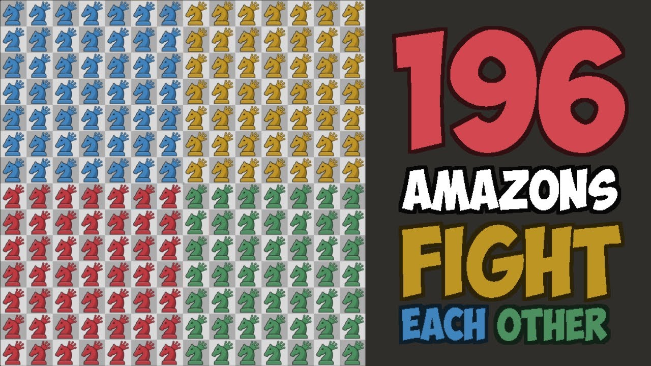 Battle Timelapse Of The 4 Colors Of Amazons┃Fairy Chess