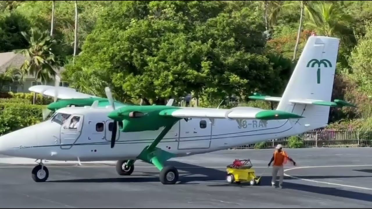 J8-RAF takeoff from MQS