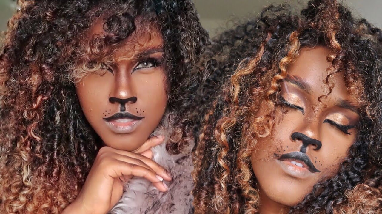 LION|KITTY CAT HALLOWEEN MAKE UP IDEA QUICK AND EASY
