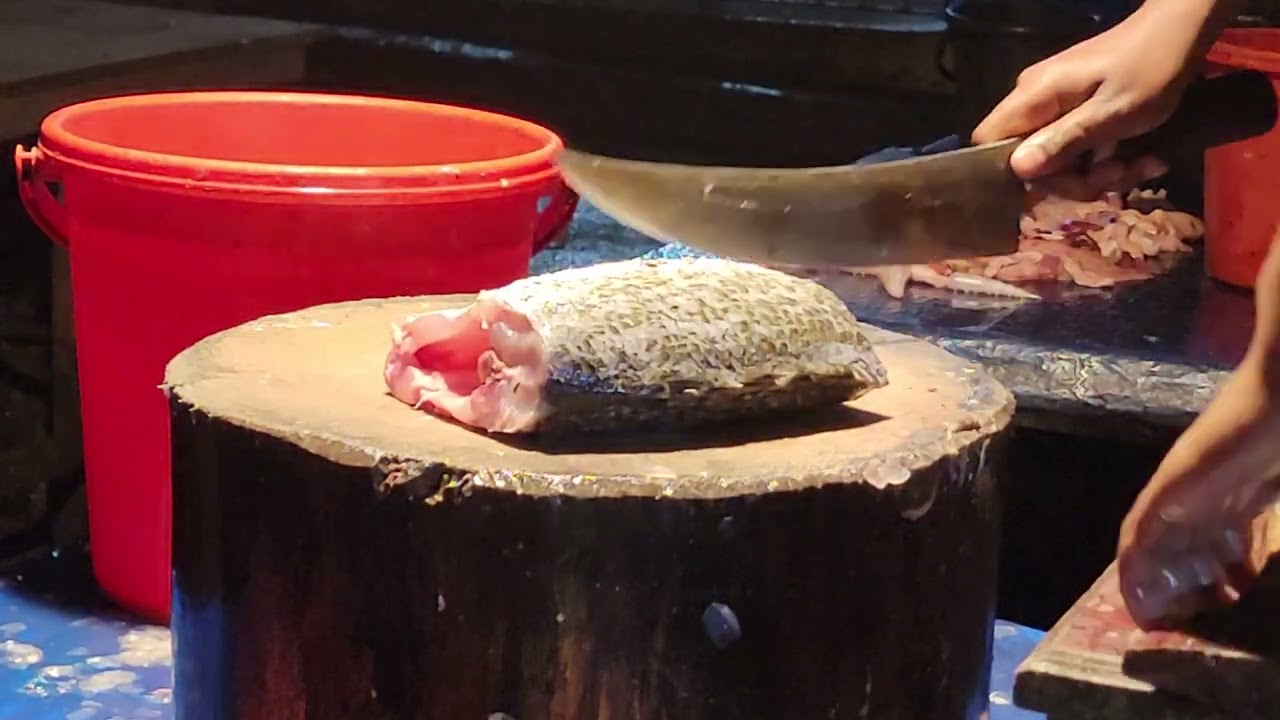 Big fish #patari&vatci&coral#fish #vayut#fish catting skills #fish market bagarhat 