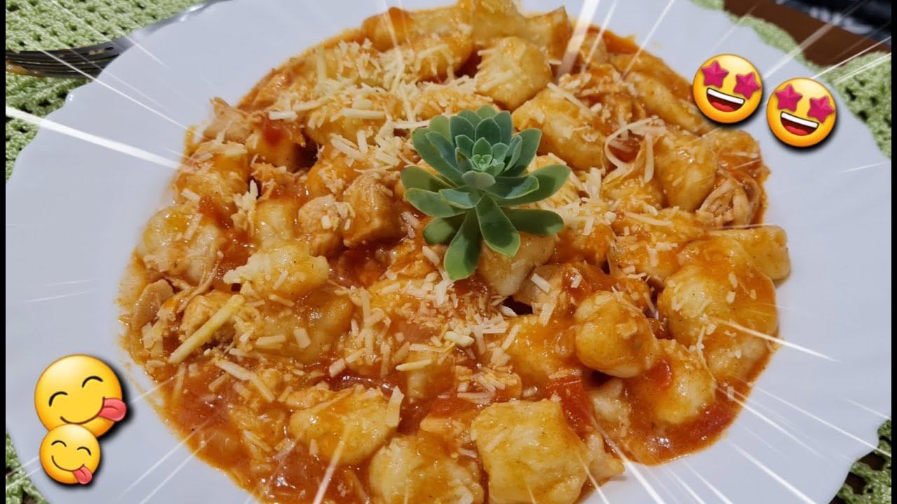 BELÍSSIMO NHOQUE COM FRANGO! - Receitas da Rô