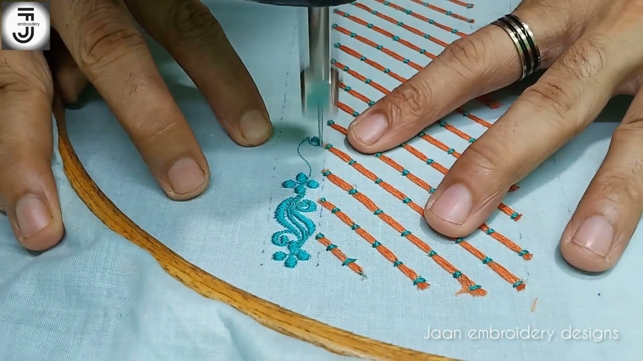 Machine embroidery border kadhai design /machine embroidery /sleeve design