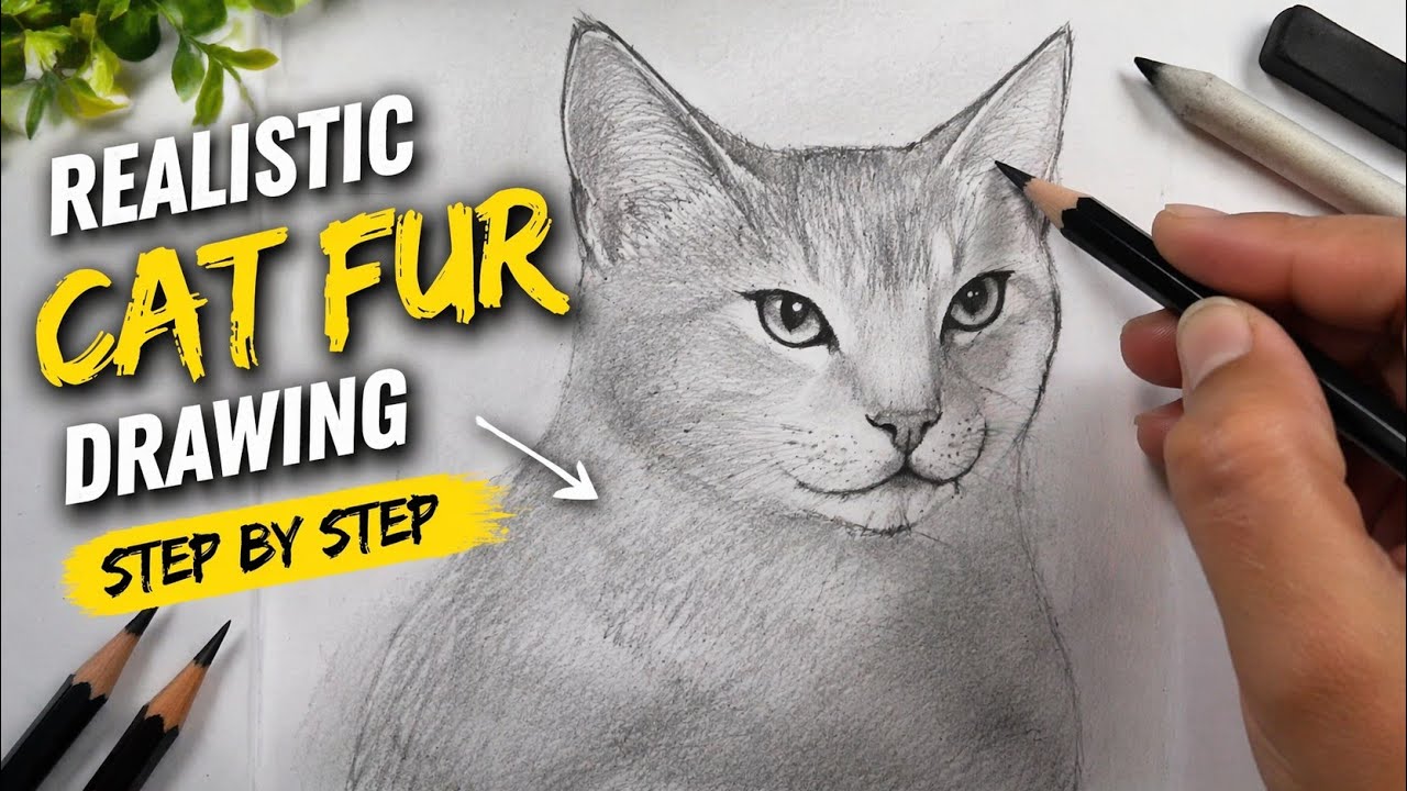 Realistic Cat Fur Drawing Tutorial | How to Draw Cat Fur with Pencil | Easy Shading for Beginners