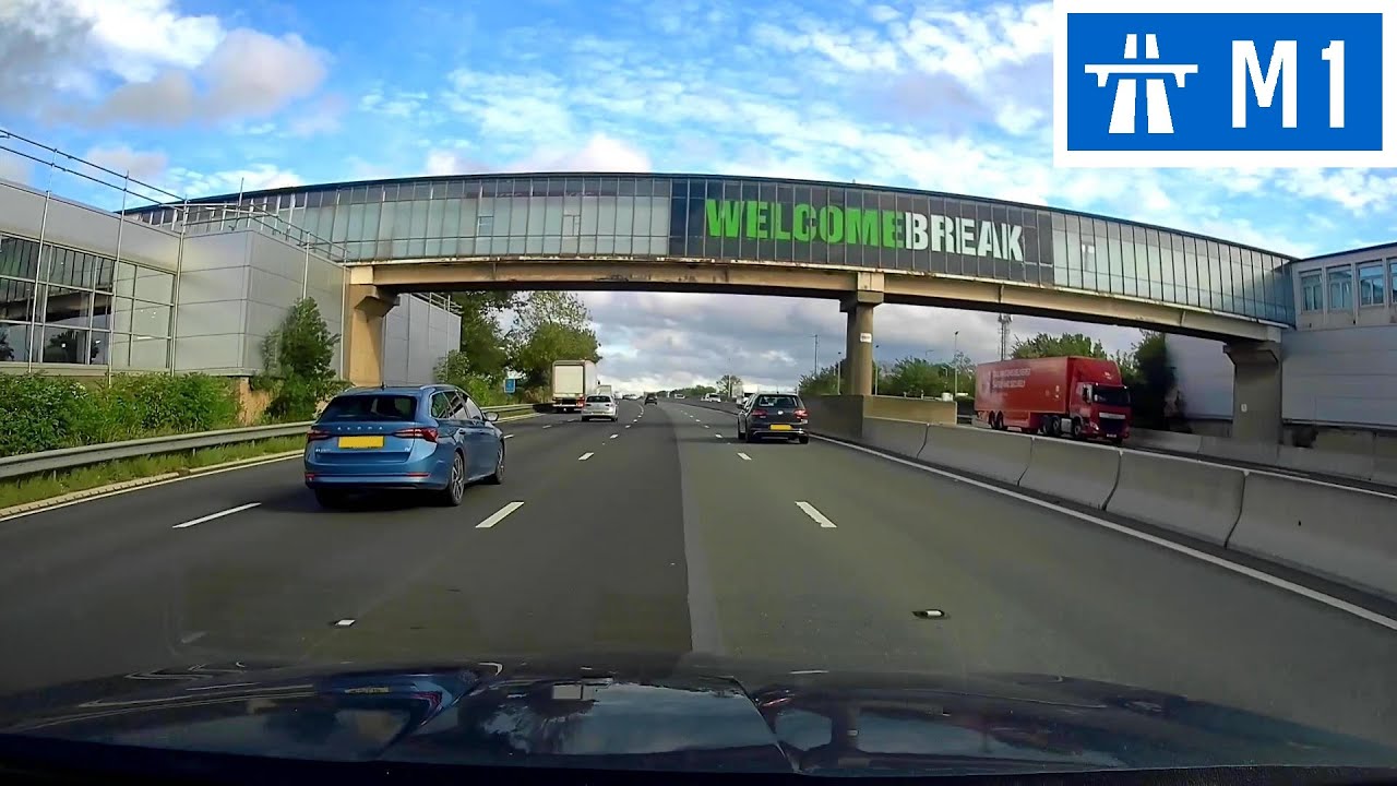 Driving in the UK - M1 Motorway - J15 (Grange Park A45) to J14 (Milton Keynes)