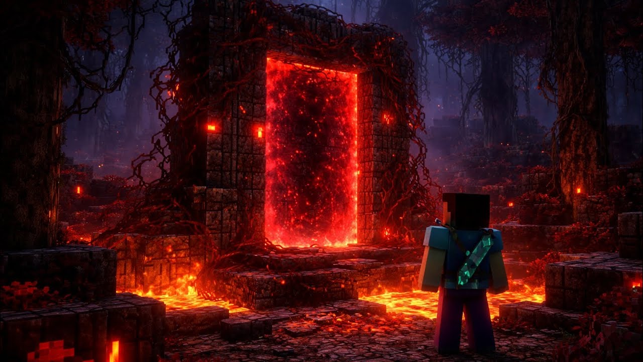 “Minecraft but the Portal Looks Like Stranger Things 🔴🔥”