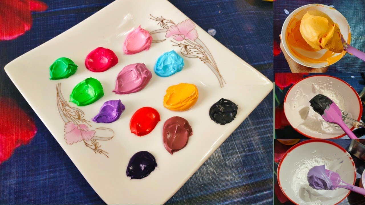 how to colour whipped cream frosting | বেসিক কালার দিয়ে অনেক কালার|২ টি কালার দিয়ে ভিন্ন কালার তৈরী