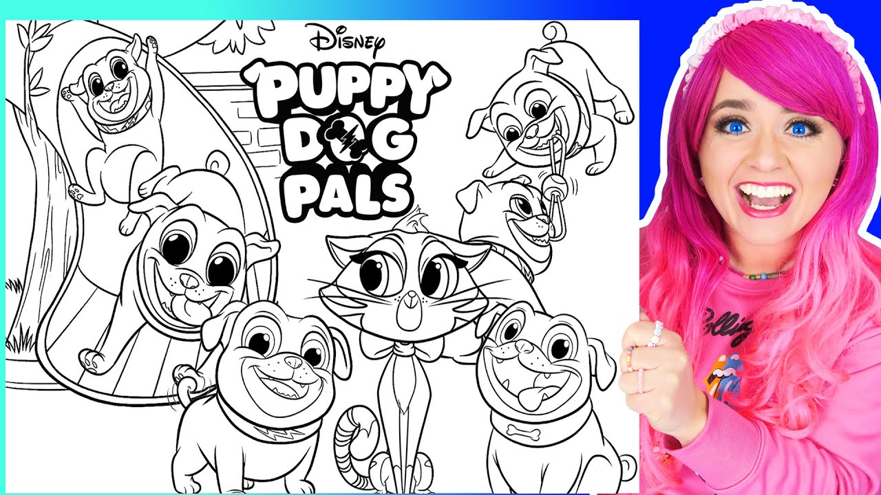 Coloring Puppy Dog Pals Bingo, Rolly & Hissy Coloring Pages | Disney PDP Coloring Markers & Pencils