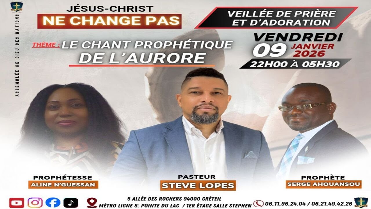 Veillée de prières et d'adoration  | Le chant prophétique de l'aurore | 09.01.2026