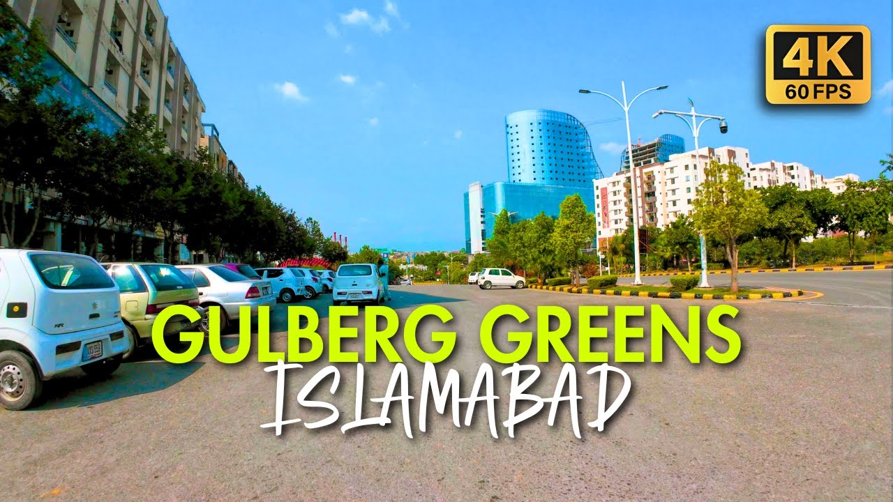 🇵🇰 Gulberg Greens Islamabad, Pakistan: 4K Motorcycle Tour & Captions