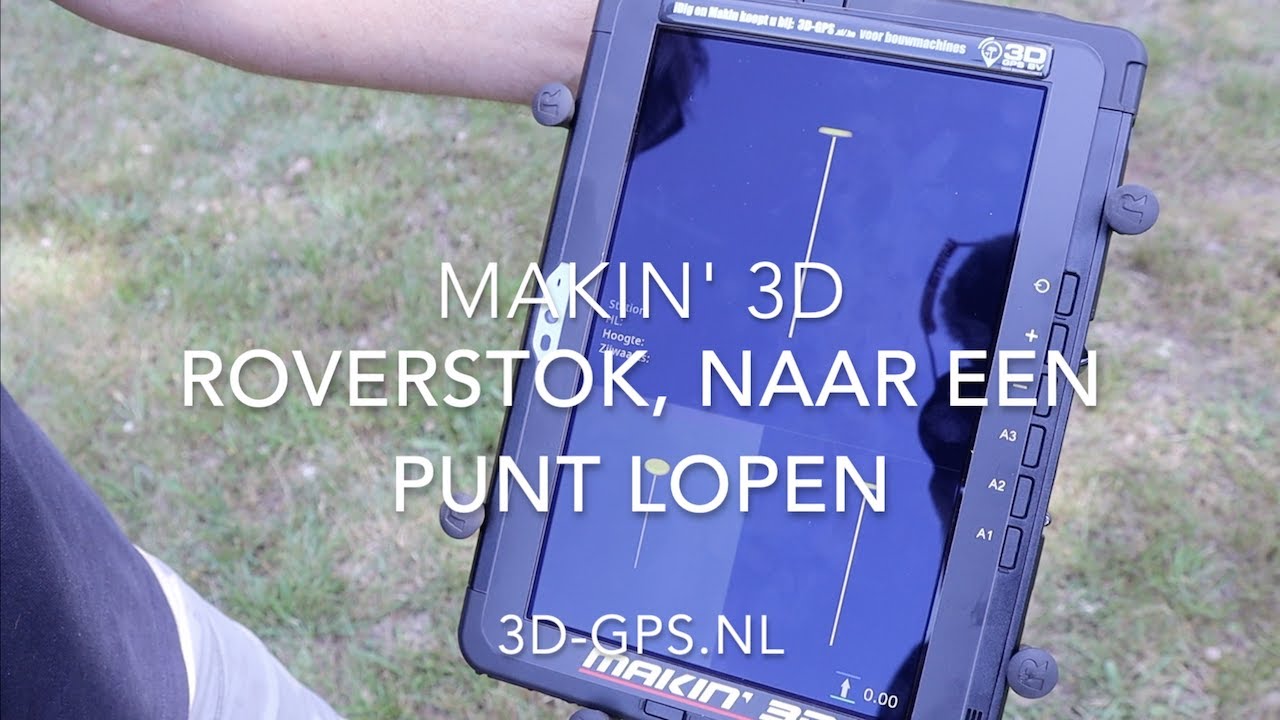 Makin 3D GPS NL Roverstok naar een punt toelopen