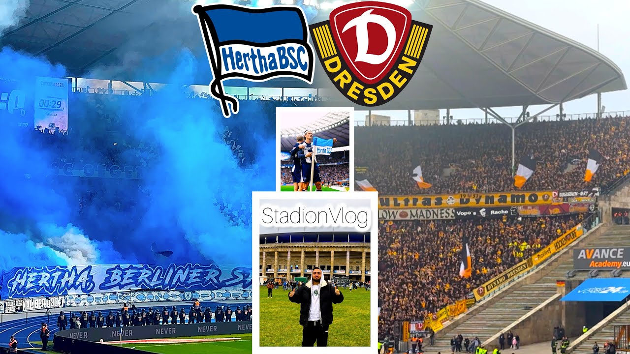 Bombenstimmung in Olympiastadion Hertha BSC VS Dynamo Dresden StadionVlog ￼