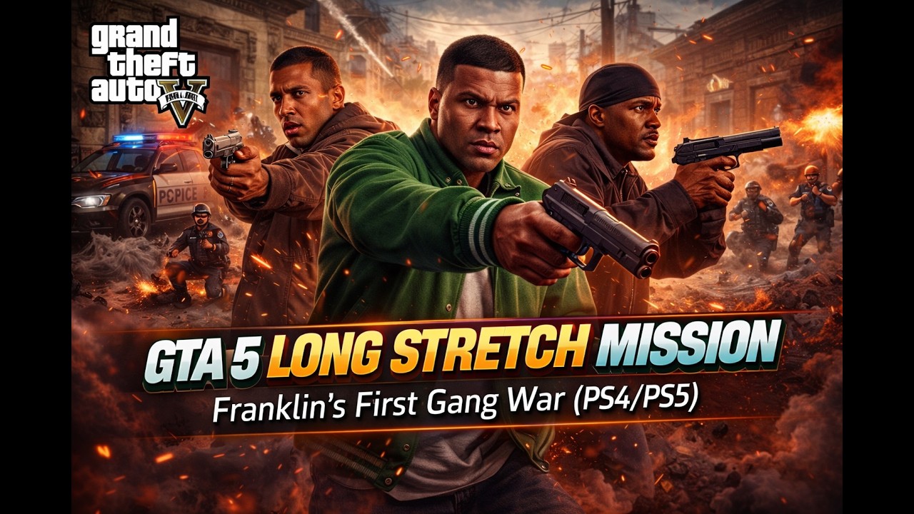 GTA 5 Long Stretch Mission | Franklin’s First Gang War (PS4/PS5)