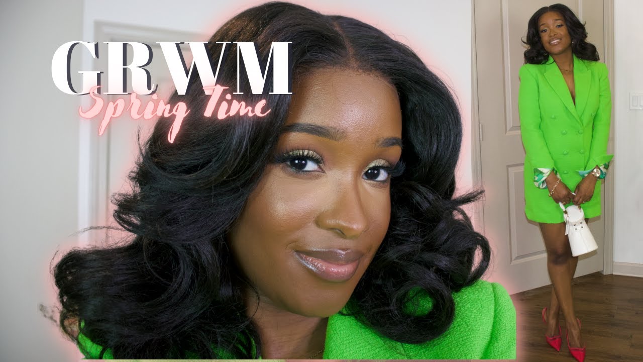 Full GRWM  Hair, Makeup & Outfit an Effortless Spring Brunch Look 2023| Kharah Jay