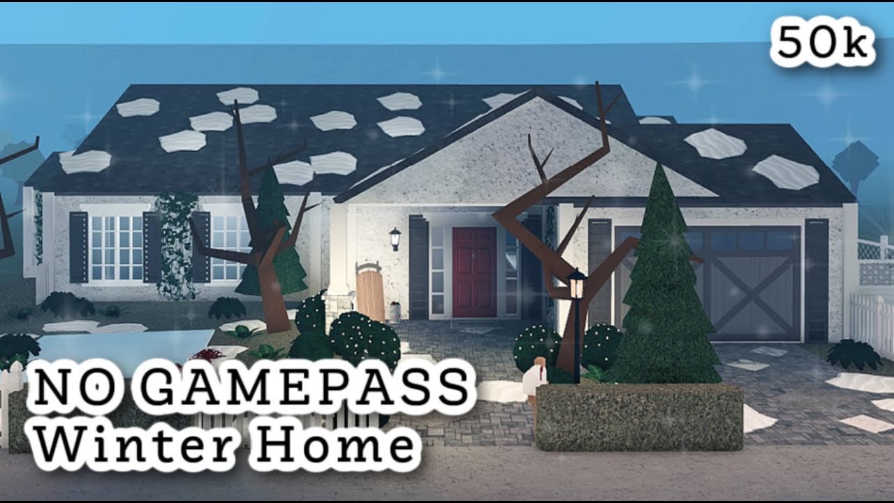 NO GAMEPASS Winter Home Speed Build | BLOXBURG ROBLOX | ROBUILDS