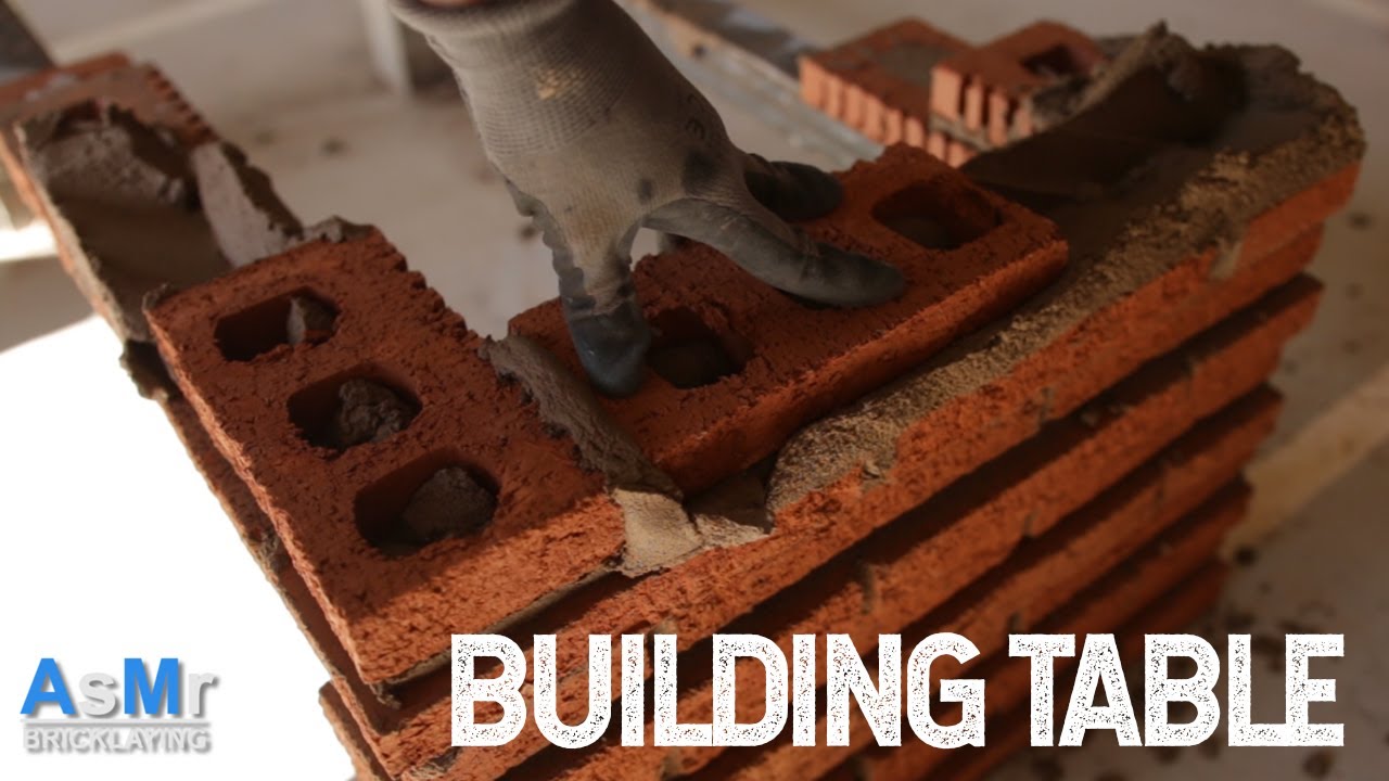 Building Brick Table NO MUSIC - ASMR Bricklaying