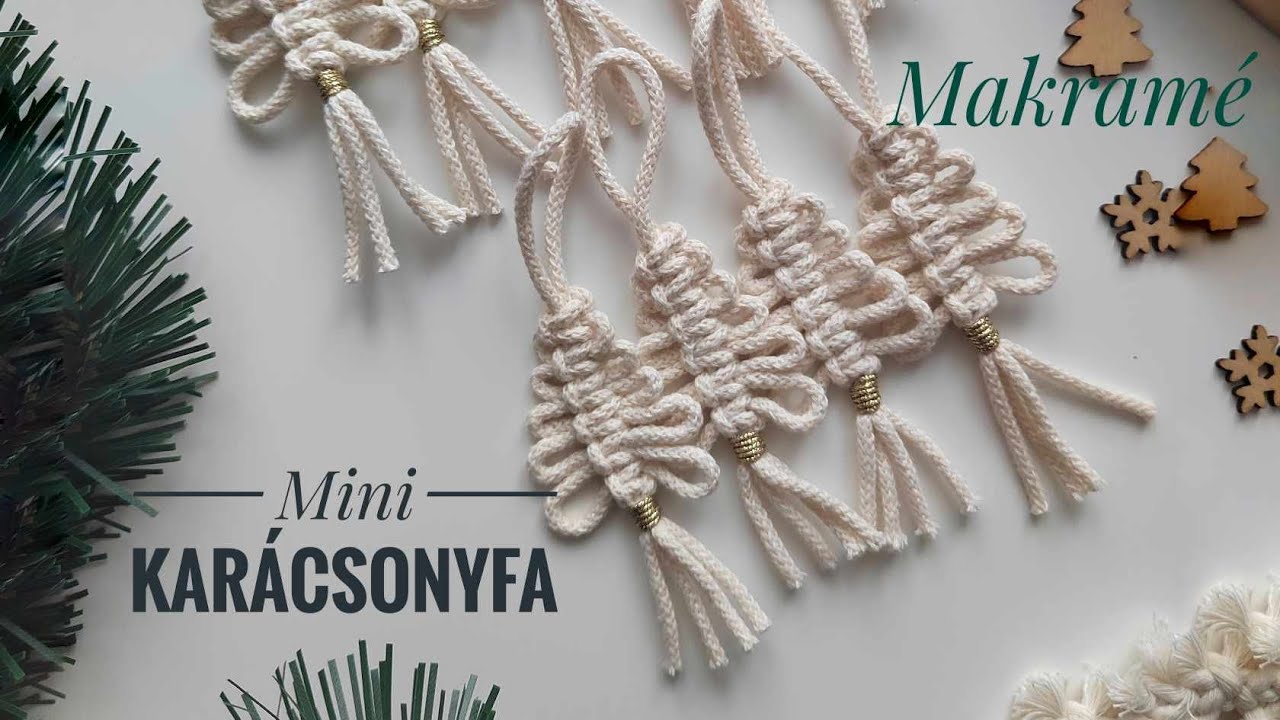 Makraméni Mini Karácsonyfa Dekoráció készítés / Macrame Mini Christmas Tree Tutorial video