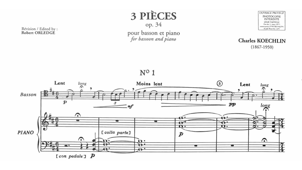 Charles Koechlin: Trois Pièces, Op. 34 (1898-1907)
