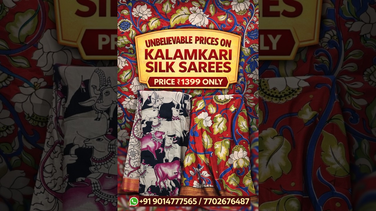 ఇంత తక్కువ ధరలో Silk Sarees? 😍 Kalamkari Magic ₹1399 Only