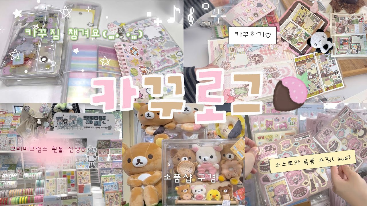 카꾸짐 챙겨서 카페 다녀오기☕️┃소소로와에서 흰톨 크리미크럼즈 신상 구매🛍️┃다꾸 브이로그 + 스티커 쇼핑‧˚₊*̥‬