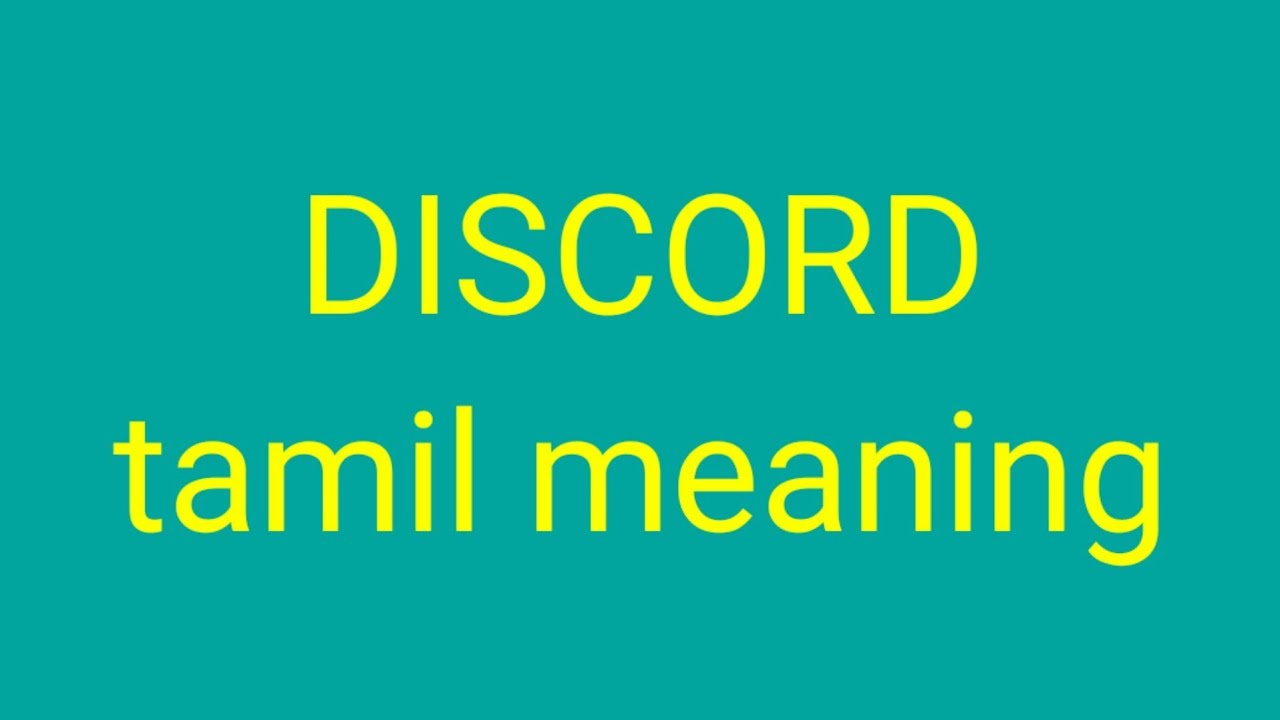 DISCORD tamil meaning/sasikumar