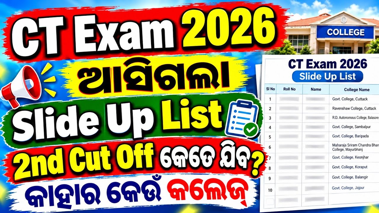 Ct exam slide up merit list published|ct exam 2nd cut off marks 2026
