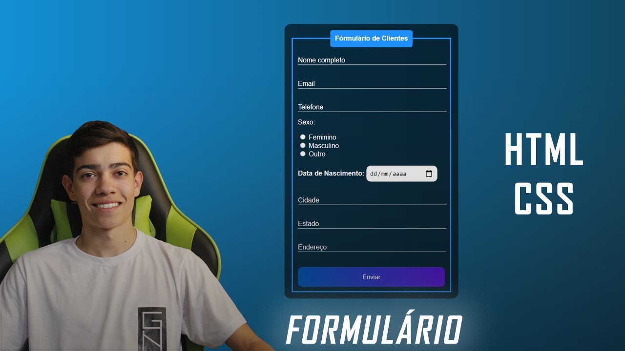 APRENDA como criar um FORMUL&Aacute;RIO com HTML e CSS