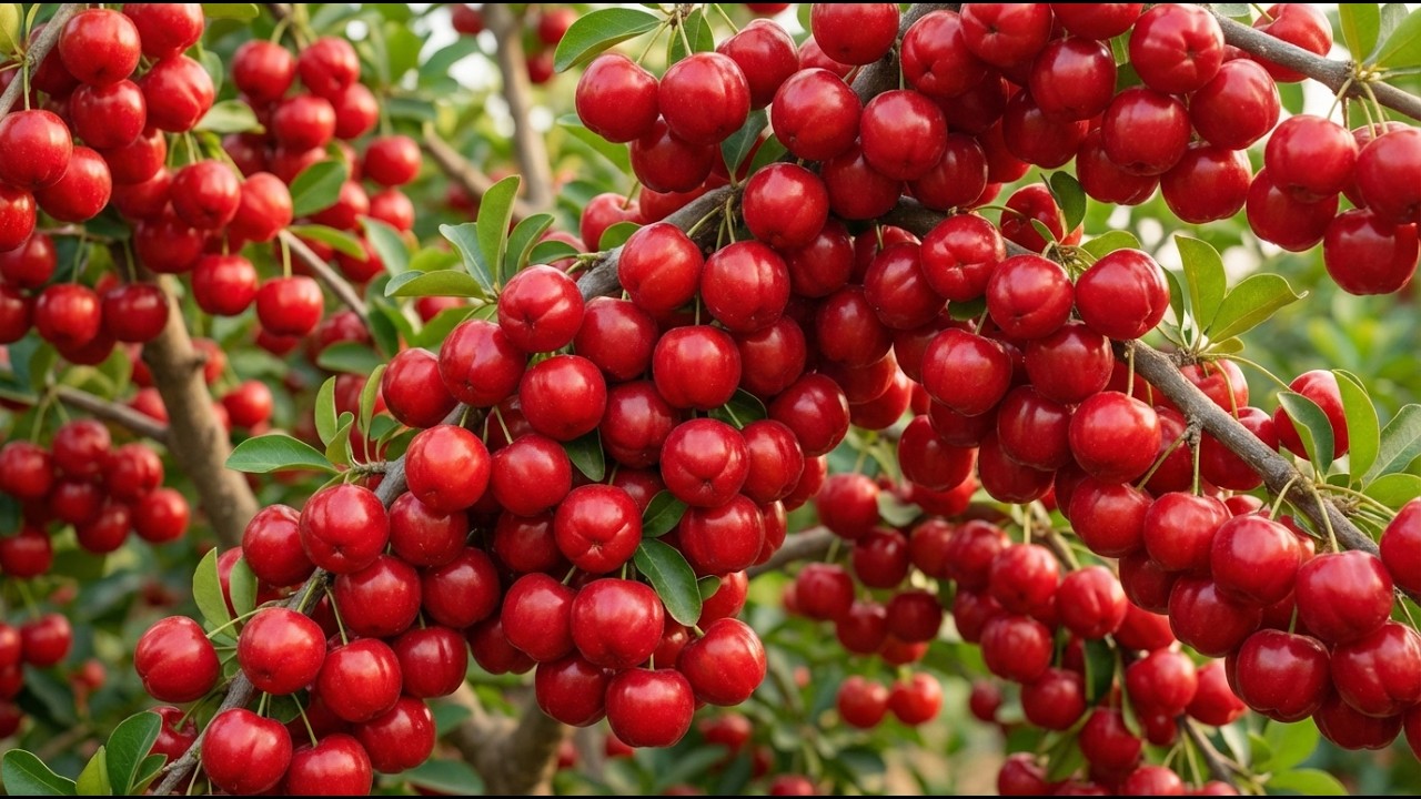 Giant Acerola Harvest 🍒 | How Acerola Fruit Is Grown From Planting to Harvest