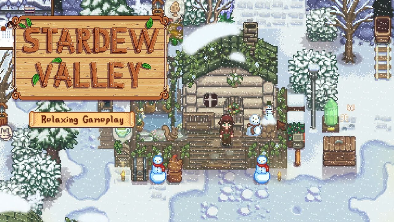 Relaxing Modded Stardew Valley Gameplay (NO COMMENTARY) for Sleep, Study, etc! (Winter, Year 1)