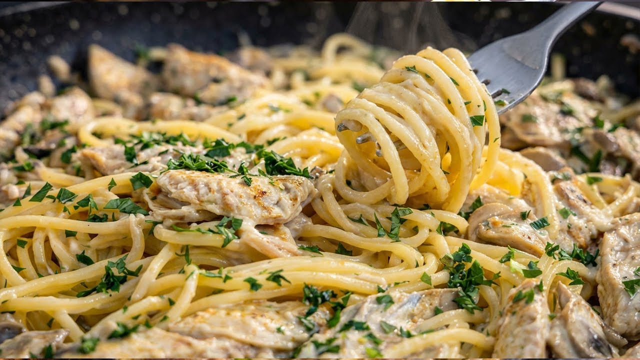 Эта сливочная паста с курицей и грибами невероятно вкусная! 😍 Быстрый и простой ужин | Tasty Time
