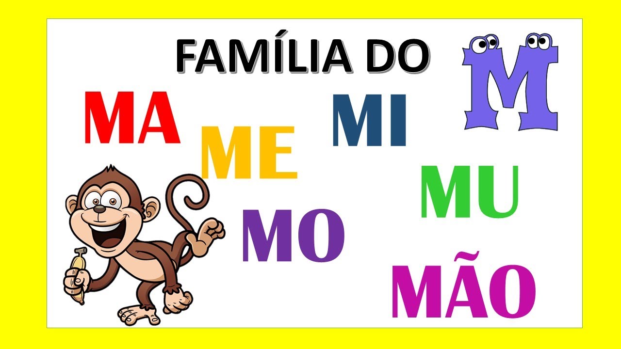 Fam&iacute;lia sil&aacute;bica do M/Ma Me Mi Mo Mu M&atilde;o/Letra M