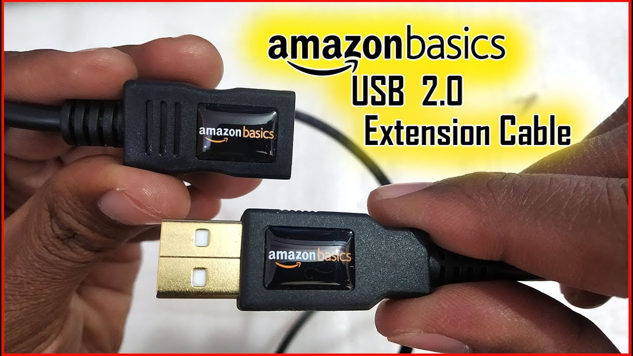 Amazon Basics USB -A 2.0 Extension Cable, Male to Female, 480Mbps Transfer Speed, 9.8 Foot, Black