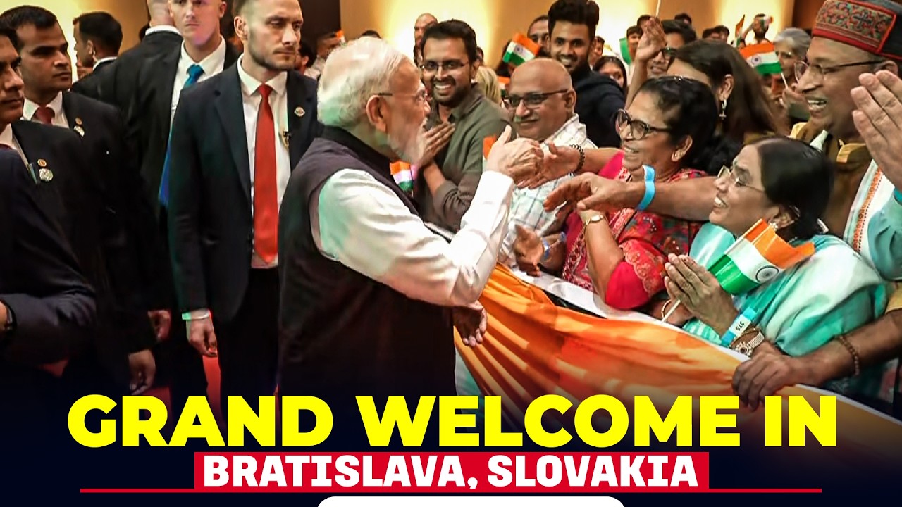LIVE: PM Modi arrives in Bratislava, Slovakia, Receives Grand Welcome from Indian Diaspora