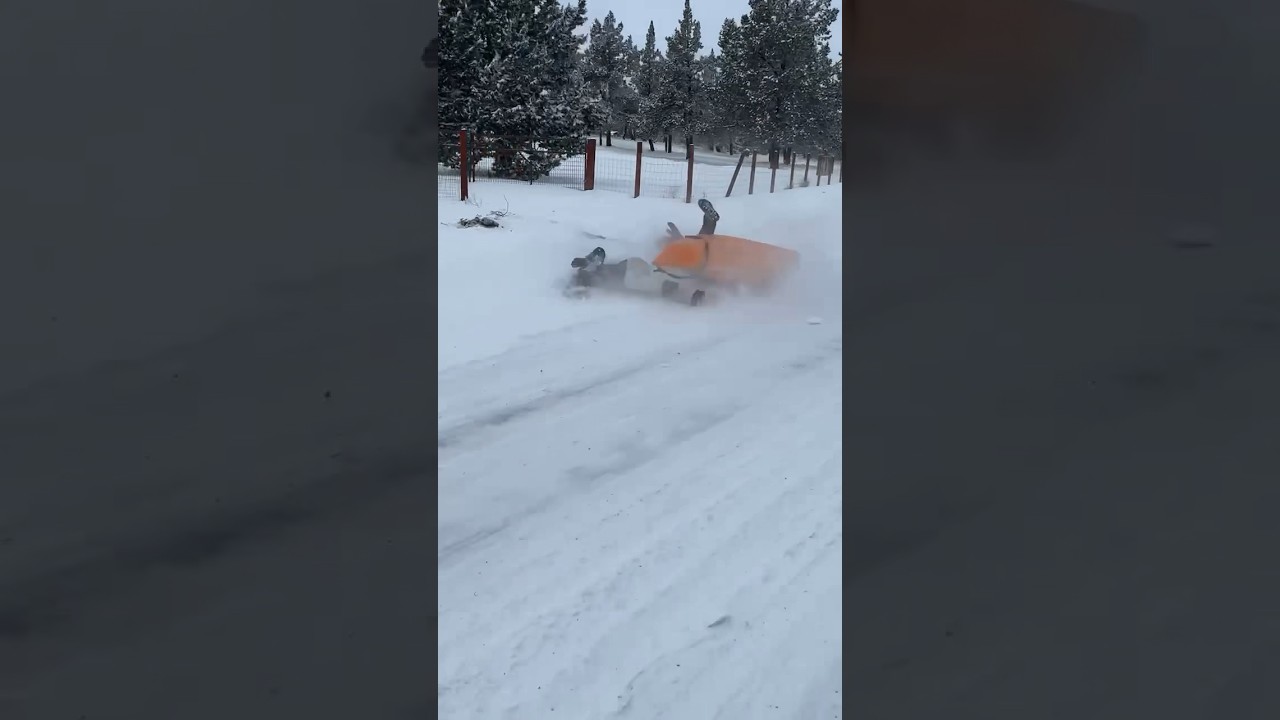Sledding fail crash 