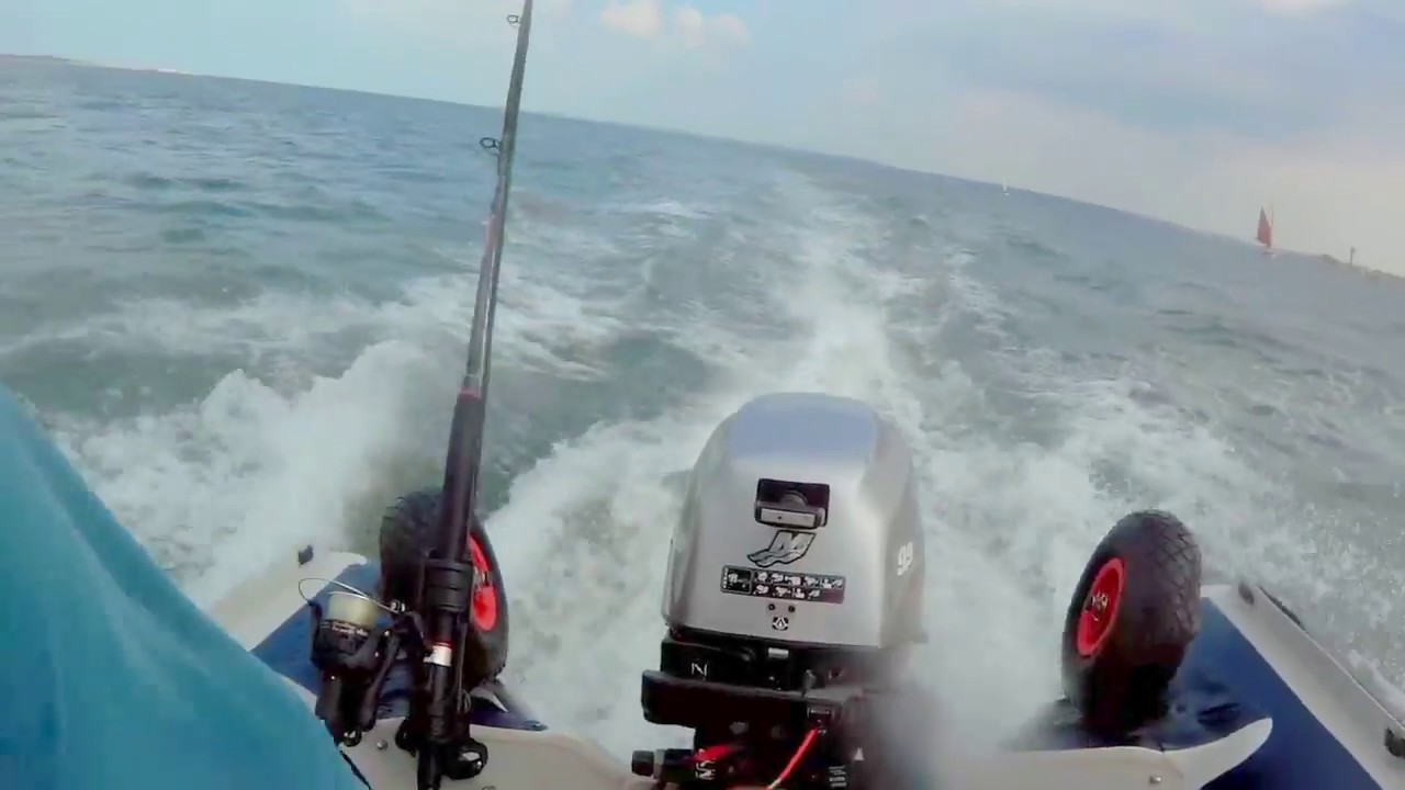 Solo outing in Honwave T38 with Mariner 9.9hp