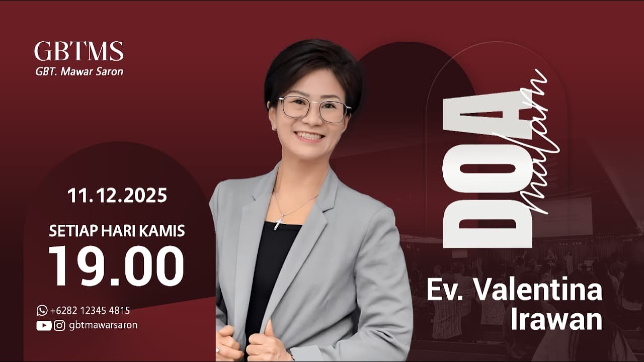Ibadah Doa Malam GBT. Mawar Saron - EV. VALENTINA IRAWAN ( 11 Desember  2025, 19.00)