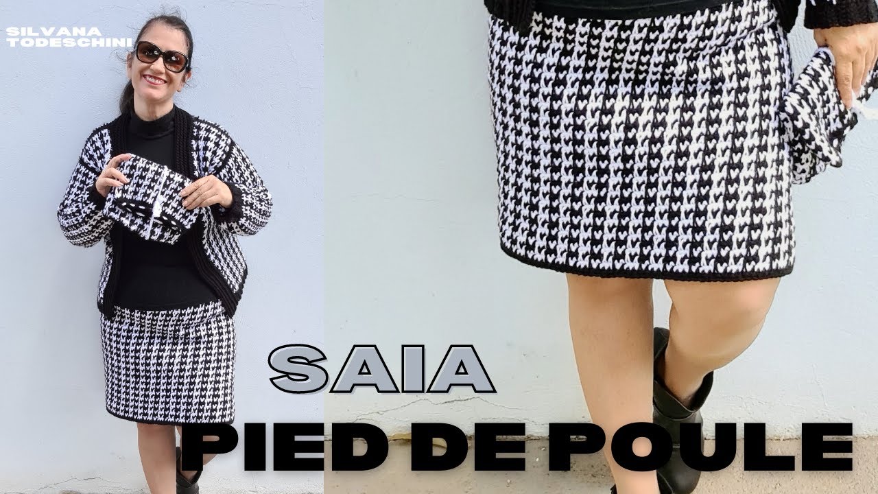 Como fazer uma saia simples de crochê com Pied de Poule