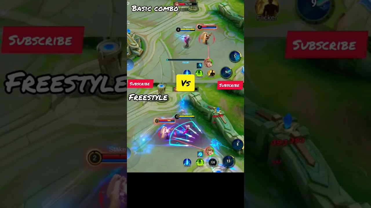 Lancelot Free style vs Basic Combo 😱 #mlbb #memes #shorts