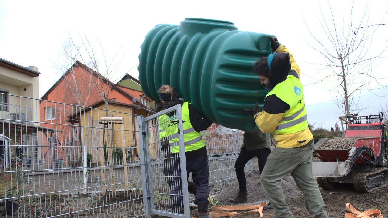 Instalace akumulační nádrže Cristall 1600 l na dešťovou vodu