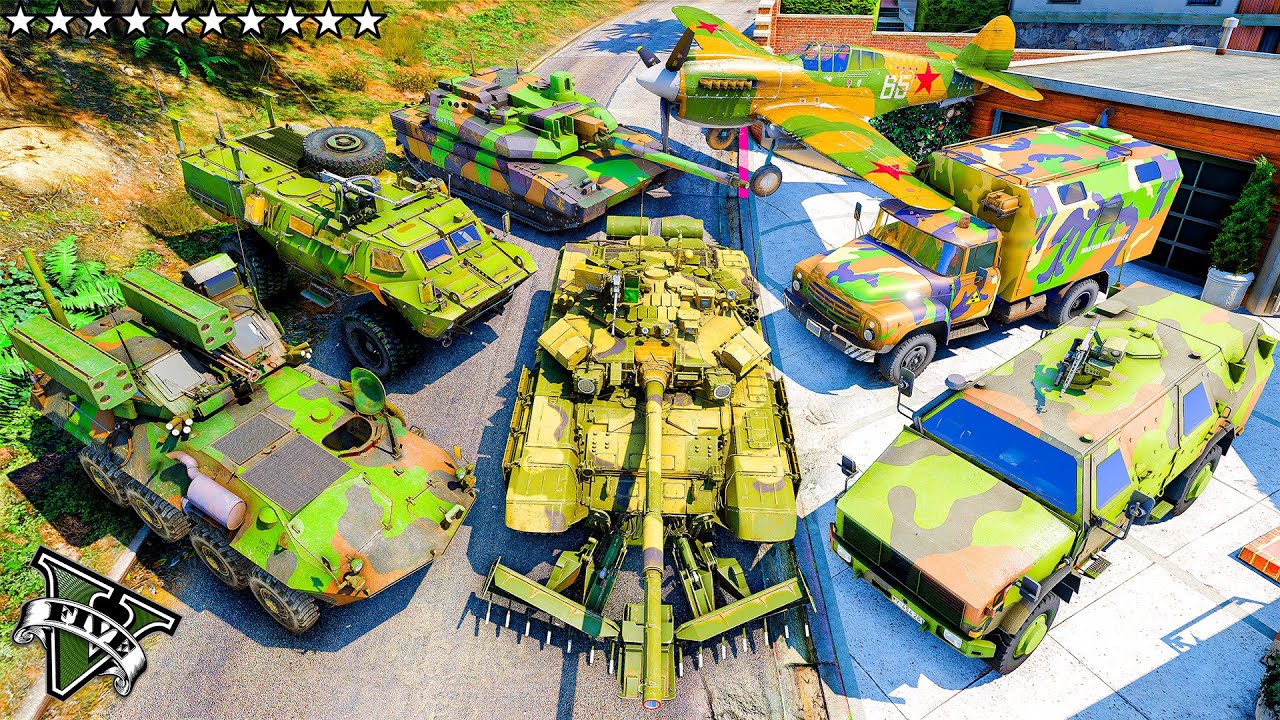 GTA 5 - Stealing RARE ARMY Vehicles with Franklin | (Real Life Vehicles 