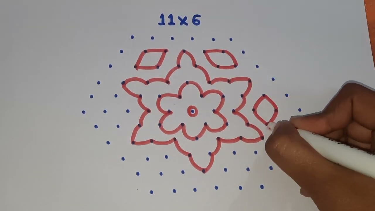 11-6 MiddleDot rangoli design for specialpooja Big rangoli design 