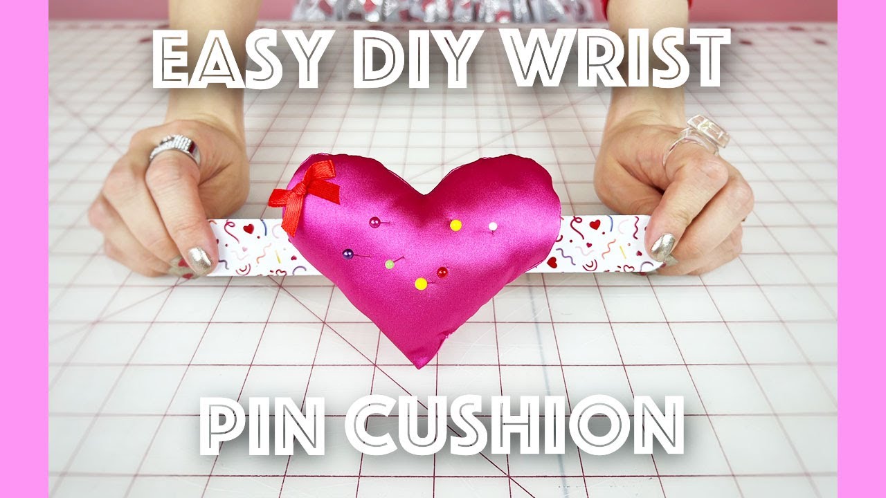 DIY Heart Wrist Pin Cushion Easy and Stays On! With Pattern | Sew Anastasia