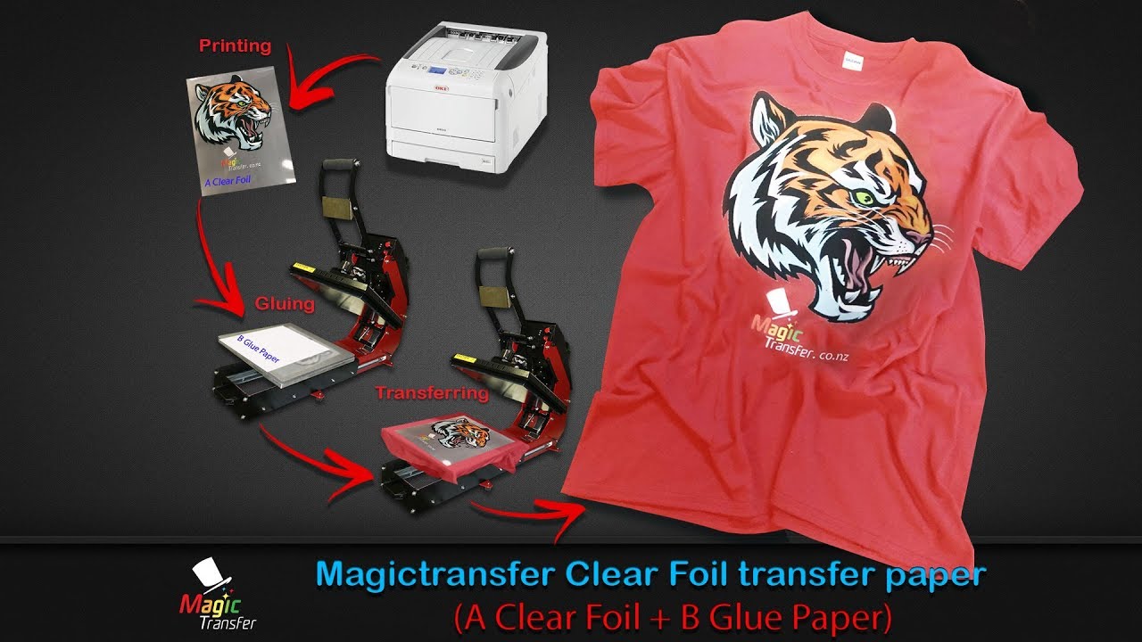 Magic Transfer Clear Foil on Dark T-shirt
