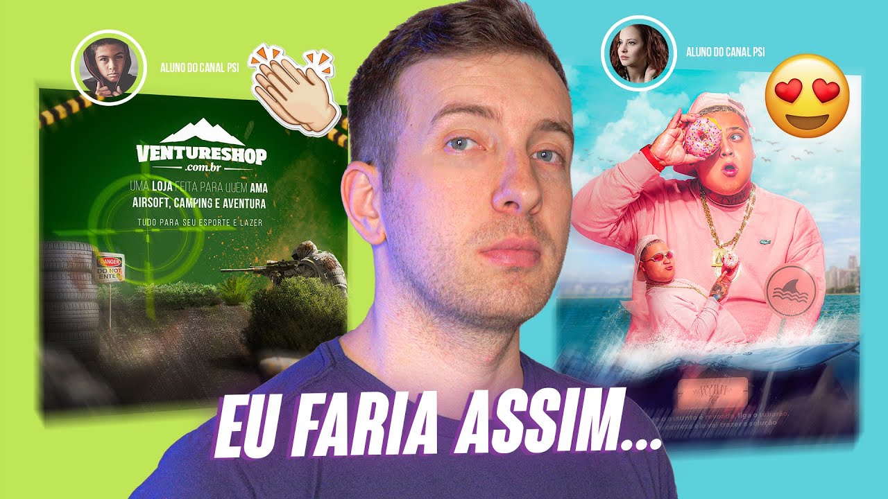 Analisando e EDITANDO as Artes dos Inscritos | Social Media no Photoshop
