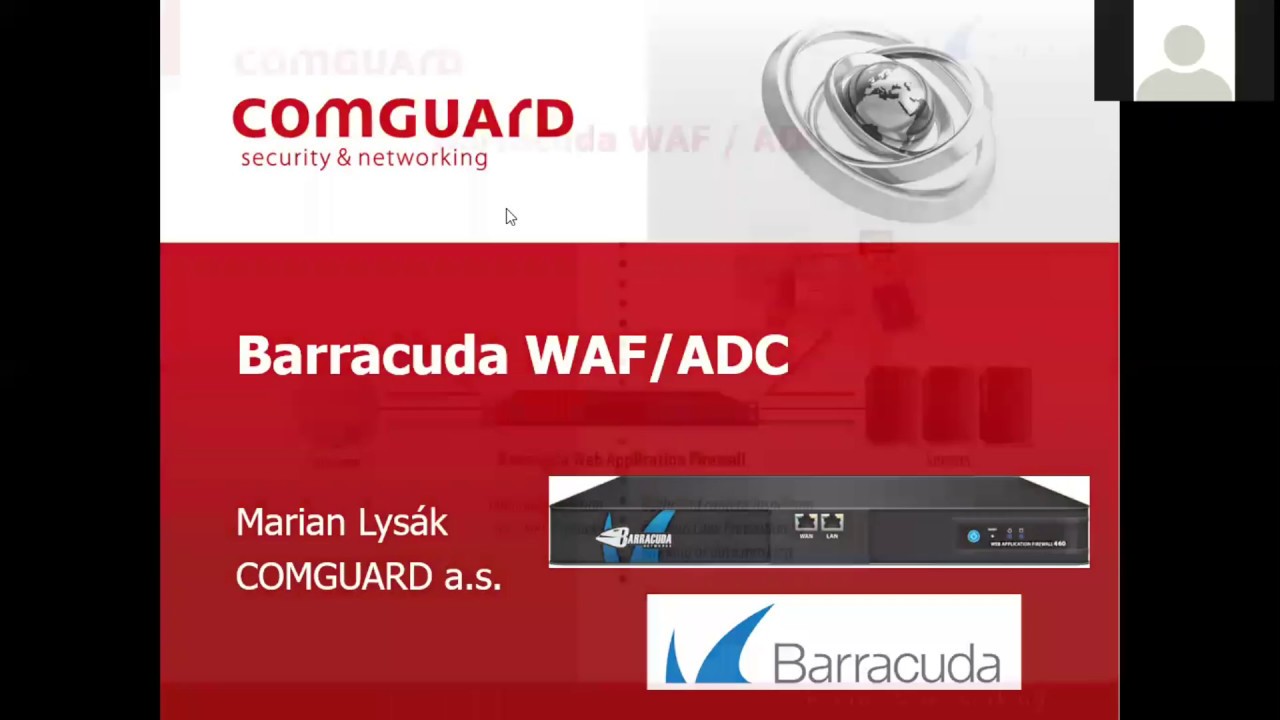 COMGUARD Webex: Barracuda - Implementace WAF a ADC 21092016