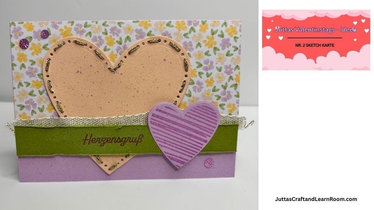 Live Stampin’Up! – 14 Tage Valentinstags-Ideen | Tag 2: Sketch Karte basteln